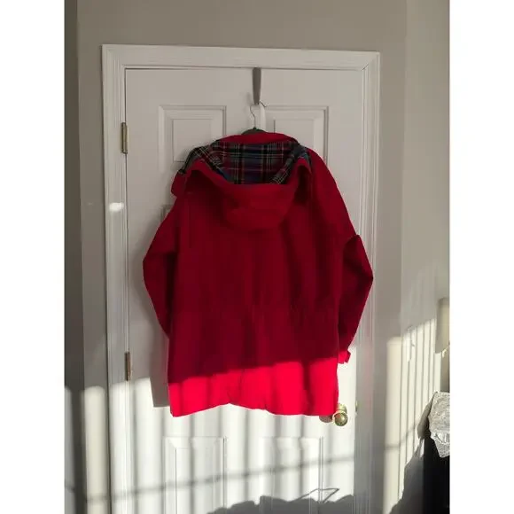 Eddie Bauer Vintage 90s Cherry Red All Weather Jacket - Picture 2 of 4